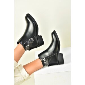 Fox Shoes Women's Black Low-Heeled Daily Boots