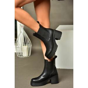 Fox Shoes R996020009 Women's Black Thick Heeled Boots