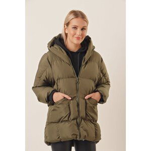 HAKKE Women's Hooded Pocket Puffer Coat