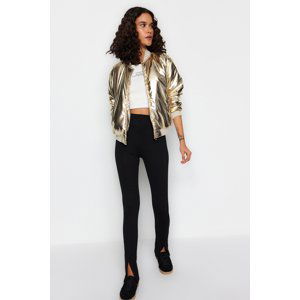 Trendyol Gold Oversize Shiny Bomber vodoodpudivý bundový kabát