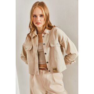 Bianco Lucci Women's Double Pocketed Gabardine Jacket