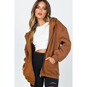 Madmext Mad Girls Brown Hooded Shark Sweatshirt