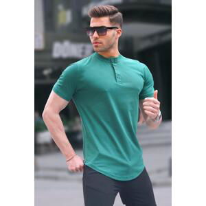 Madmext Green Polo Collar Basic Men's T-Shirt 6132