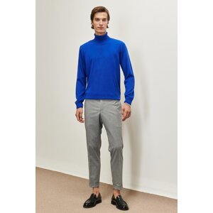 ALTINYILDIZ CLASSICS Men's Saxon Blue Anti-Pilling, Anti-Pilling Feature Standard Fit Full Turtleneck Knitwear Sweater.