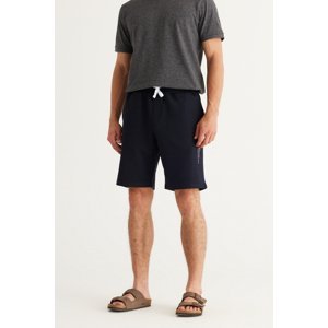 AC&Co / Altınyıldız Classics Men's Navy Blue Standard Fit Regular Cut Shorts with Pockets. Comfortable Knitted Shorts.