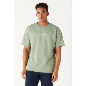 AC&Co / Altınyıldız Classics Men's Stone Green Boxy Fit Crew Neck Sweatshirt