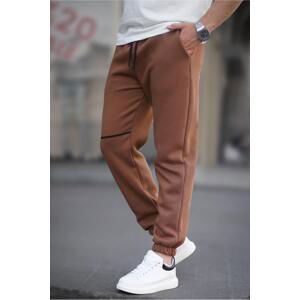 Madmext Men's Brown Pocket Detailed Basic Sweatpants 6523