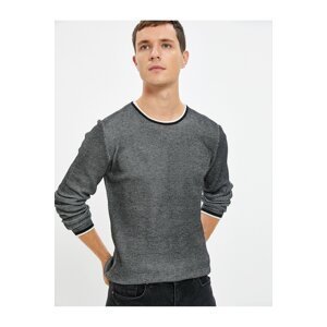 Koton Knitwear Sweater Crew Neck Textured Slim Fit Long Sleeve