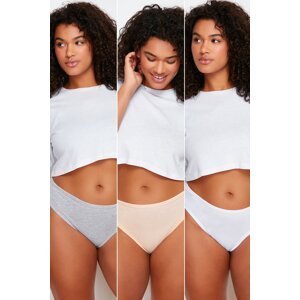 Trendyol Curve 2 Skin- 2 White- 1 Grey 5-Pack Large Size Panties