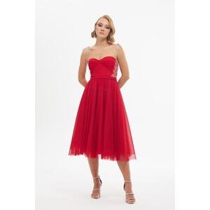 Carmen Red Tulle Stone Princess Promise Dress