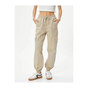 Koton Cargo Jogger Trousers Comfortable Fit Elastic Waist Tie Pocket Cotton