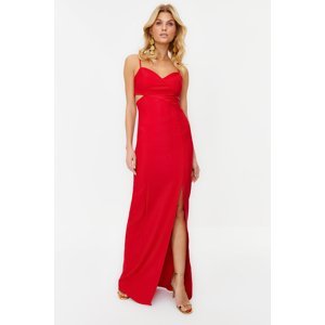 Trendyol Red Plain Regular Woven Evening Dress & Graduation Dress
