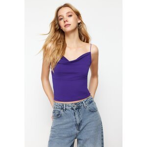 Trendyol Purple Fitted/Slippery Knitted Blouse