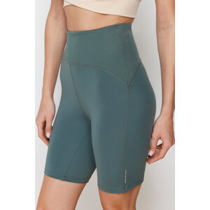 Trendyol Khaki Matte Recovery Fabric Reflector Printed Knitted Sports Biker/Cyclist/Short Leggings