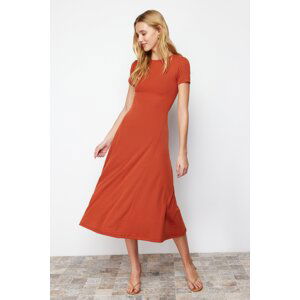 Trendyol Tile Skirt Flounced Midi Flexible Knitted Maxi Dress