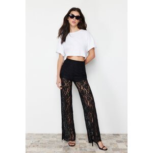 Trendyol Black Lace Flare Flare Woven Trousers
