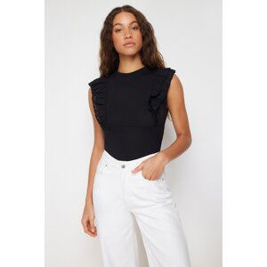 Trendyol Black Brode Detailed Knitted Blouse