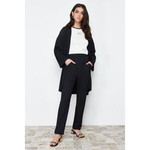 Trendyol Black Cress Knitted Kimono Trousers Two Piece Set