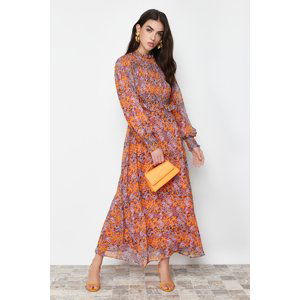 Trendyol Lined Floral Waist Ruffle Detail Woven Dress