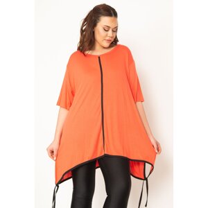 Şans Women's Plus Size Pomegranate Tunic with Side Lace-ups