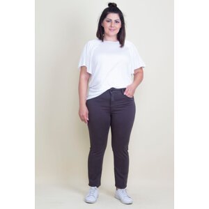 Şans Women's Plus Size Anthracite Slim Fit Pants