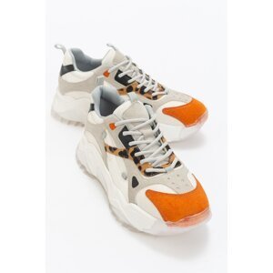 LuviShoes Lecce Orange Patterned Women's Sneakers