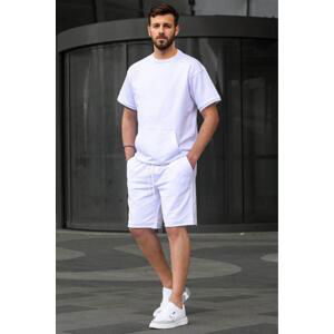 Madmext Men's White Basic Short Set 5921