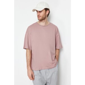 Trendyol Pale Pink Oversize/Wide-Fit Basic 100% Cotton T-Shirt