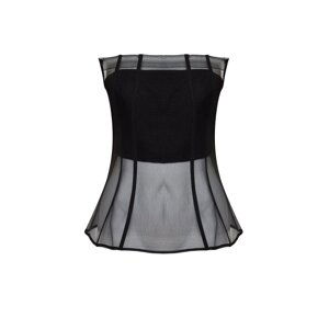 Trendyol Black Woven Corset Detailed Organza Bustier