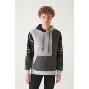 Avva Men's Gray Hooded 100% Cotton Multi-Piece Regular Fit Sweatshirt