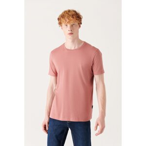 Avva Men's Dried Rose Ultrasoft Crew Neck Cotton Slim Fit Slim-Fit T-shirt