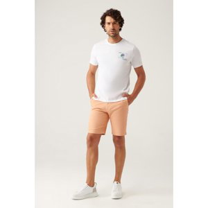 Avva Men's Orange Flexible Waisted Relaxed Fit Shorts