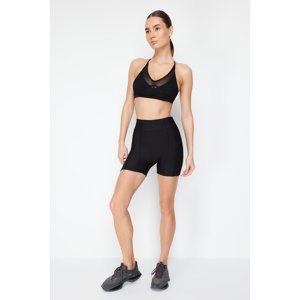 Trendyol Black Knitted Sports Shorts and Tights with Gathering Stitching Detail