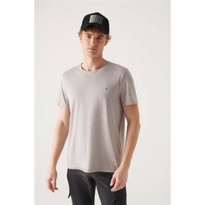 Avva Men's Stone Ultrasoft Crew Neck Cotton Slim Fit Slim Fit T-shirt