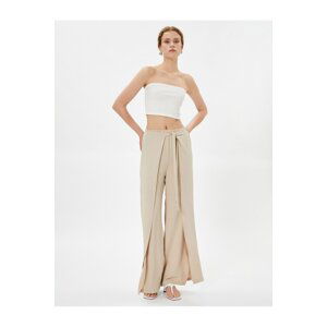 Koton Wide Leg Trousers Covered Lacing Detail Elastic Waist