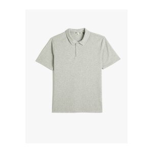 Koton Basic Polo T-Shirt with Buttons, Short Sleeves