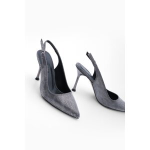 Marjin Women's Pointed Toe Scarf Evening Dress Classic Heeled Shoes Goseva Platinum