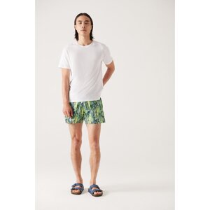 Avva Men's Green Printed Marine Shorts
