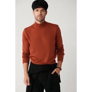 Avva Tile Unisex Knitwear Sweater Half Turtleneck Non Pilling Regular Fit