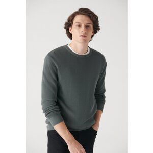 Avva Men's Nefti Crew Neck Textured Cotton Regular Fit Knitwear Sweater