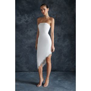 Trendyol Bridal White Shiny Stone Wedding/Wedding Elegant Evening Dress