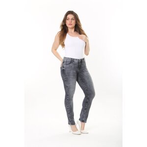 Şans Women's Plus Size Anthracite Lycra 5-Pocket Jeans