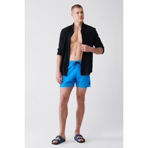 Avva Men's Blue Quick Dry Standard Size Plain Swimwear Marine Shorts