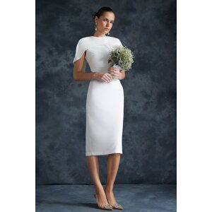 Trendyol Bridal White Sleeve Detailed Wedding/Wedding Elegant Evening Dress