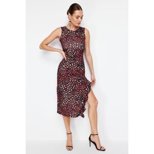 Trendyol Multicolored Fitted Animal Printed Stretchy Knitted Maxi Pencil Dress