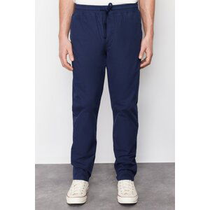 Trendyol Navy Blue Regular Fit 100% Cotton Soft Touched Elastic Waist Trousers Jogger