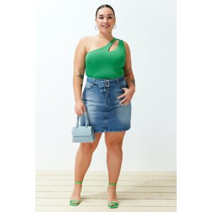 Trendyol Curve Blue Belt Mini Denim Skirt