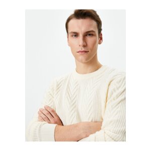 Koton Knitwear Sweater Crew Neck Knit Textured Long Sleeve