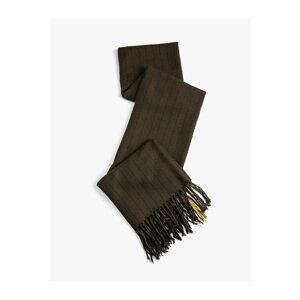 Koton Striped Scarf with Soft Textured Tassels