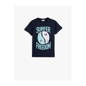 Koton T-Shirt Short Sleeve Surf Printed Cotton